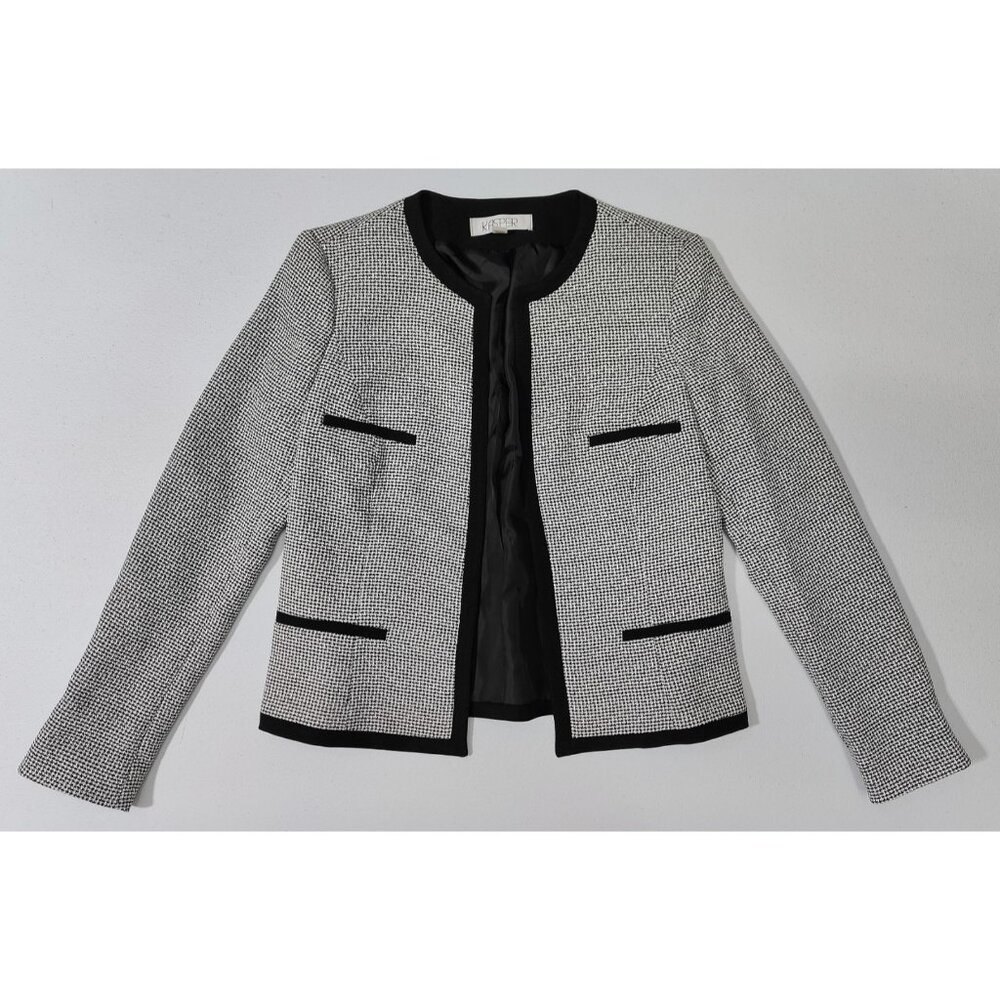 Kasper Women's White/Black Open Jacket Size 4